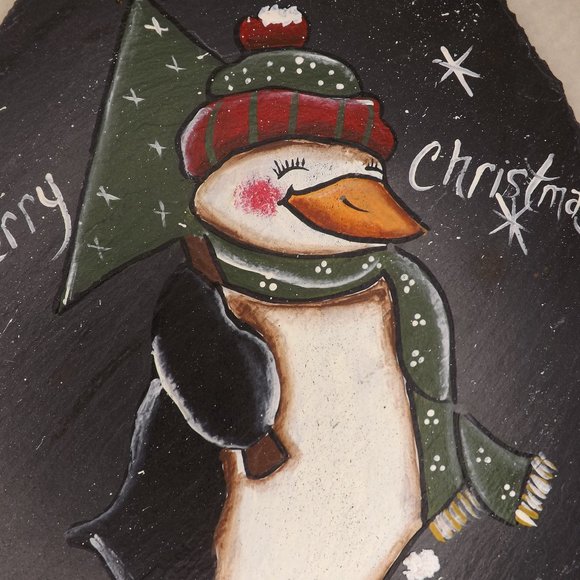 Penguin Slate Wall Hanging - Picture 2 of 6